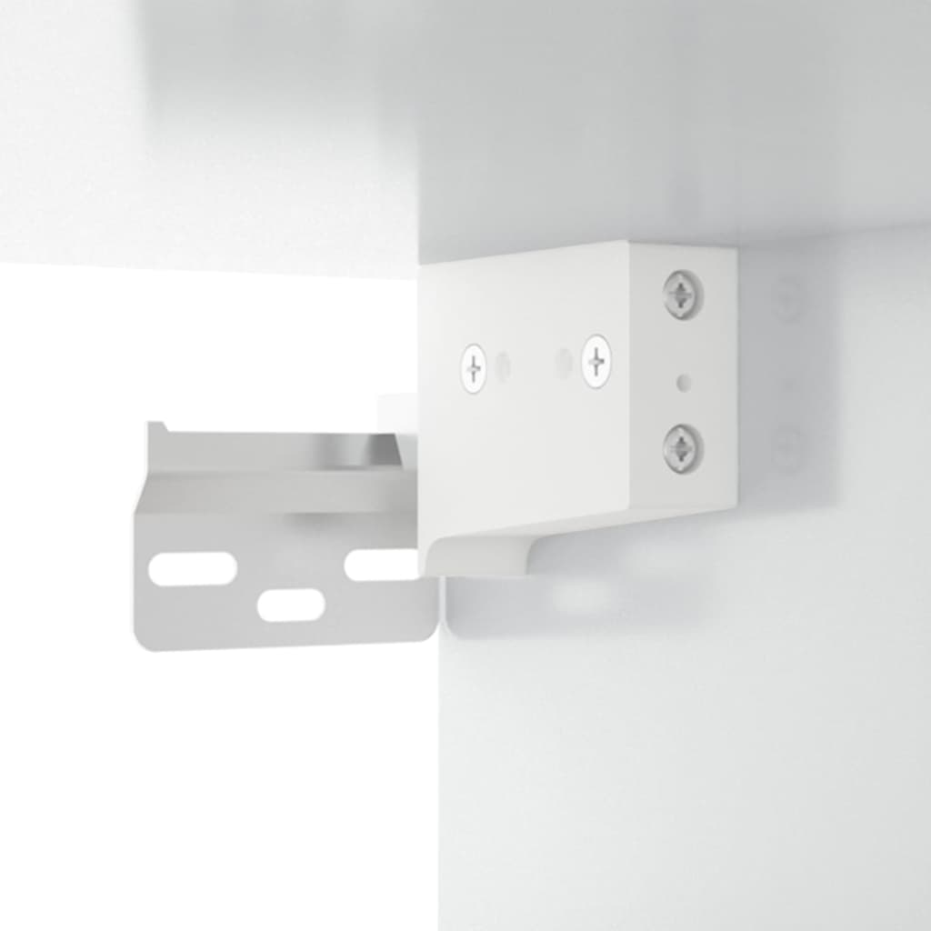 Seinäkiinnitettävä yöpöytä korkeakiilto valkoinen 35x35x20 cm - Sisustajankoti.fi
