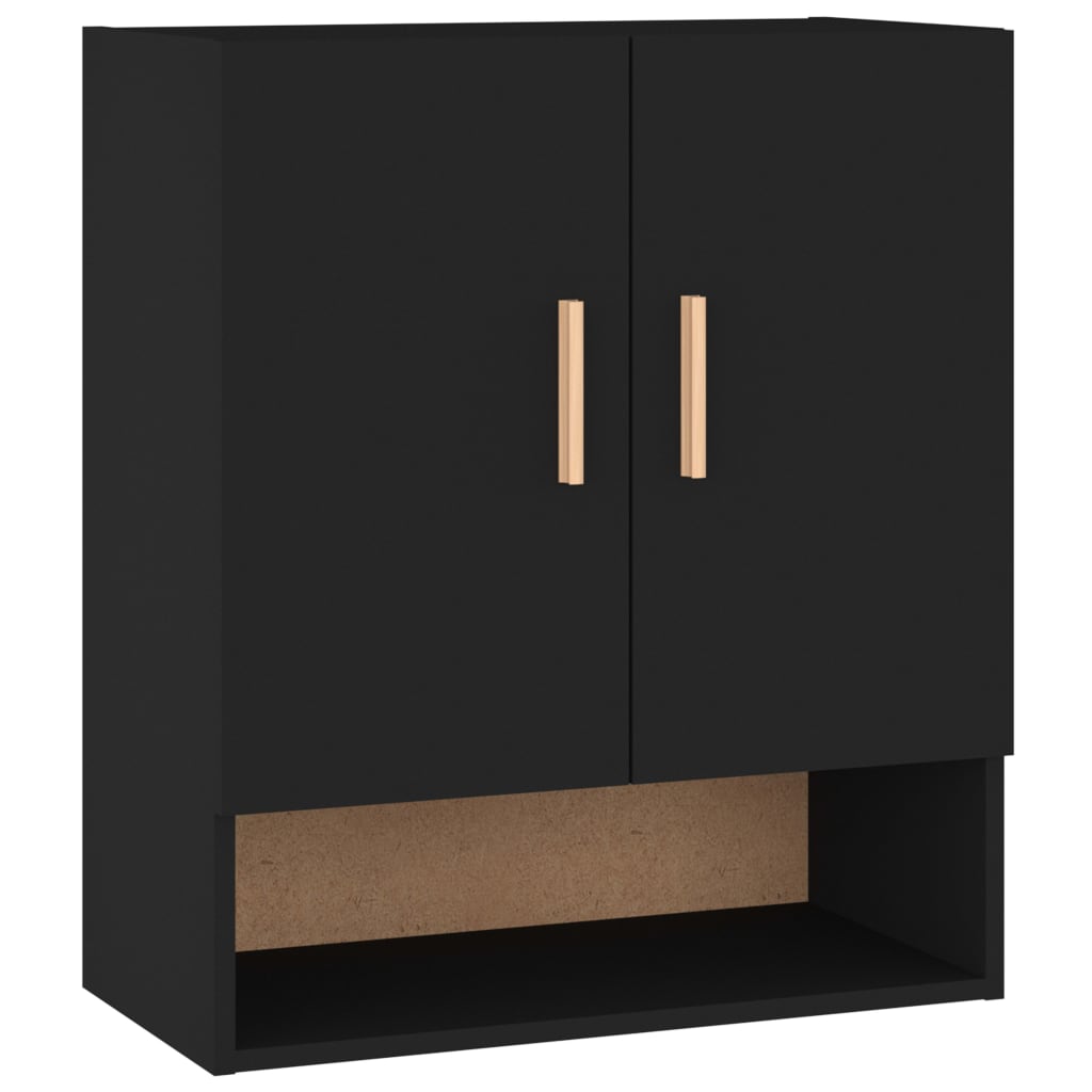 Seinäkaappi musta 60x31x70 cm tekninen puu - Sisustajankoti.fi
