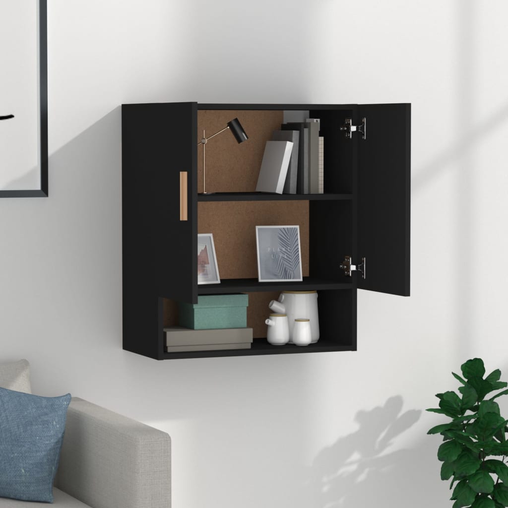 Seinäkaappi musta 60x31x70 cm tekninen puu - Sisustajankoti.fi