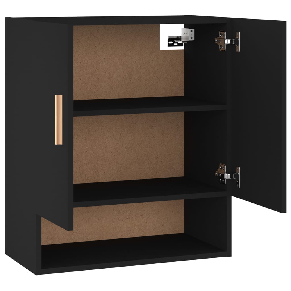 Seinäkaappi musta 60x31x70 cm tekninen puu - Sisustajankoti.fi