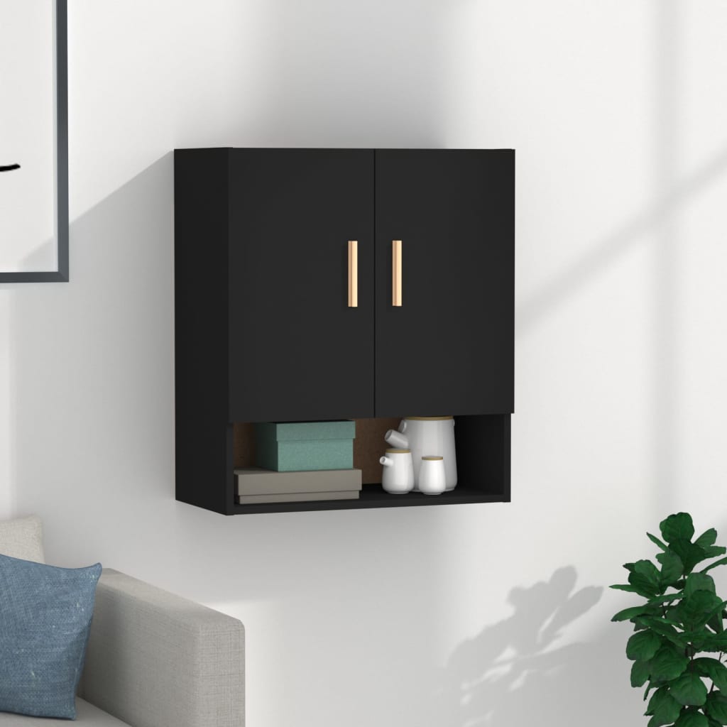 Seinäkaappi musta 60x31x70 cm tekninen puu - Sisustajankoti.fi