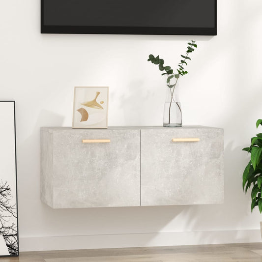 Seinäkaappi betoninharmaa 80x35x36,5 cm tekninen puu - Sisustajankoti.fi