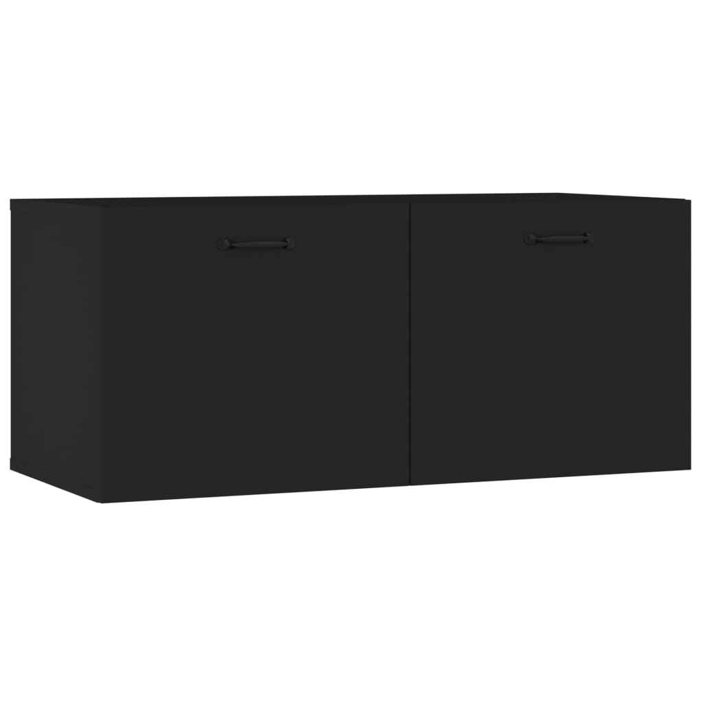 Seinäkaappi musta 80x35x36,5 cm tekninen puu - Sisustajankoti.fi