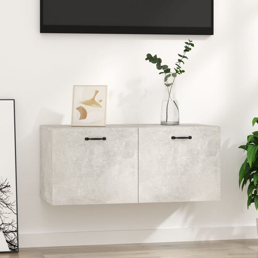 Seinäkaappi betoninharmaa 80x35x36,5 cm tekninen puu - Sisustajankoti.fi
