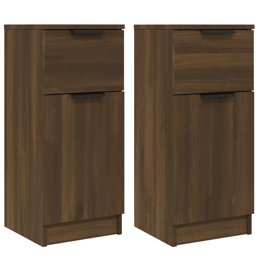 Senkit 2 kpl ruskea tammi 30x30x70 cm tekninen puu - Sisustajankoti.fi