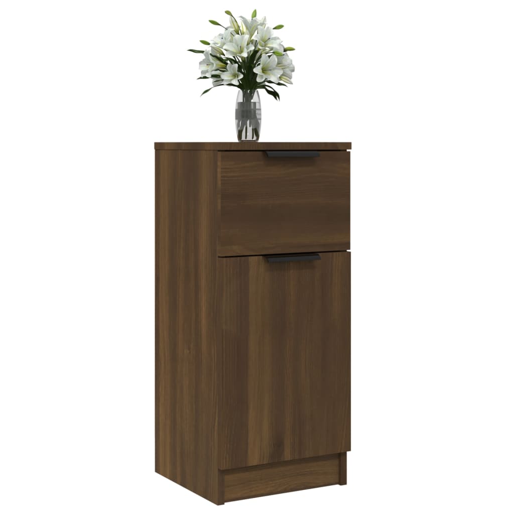 Senkit 2 kpl ruskea tammi 30x30x70 cm tekninen puu - Sisustajankoti.fi