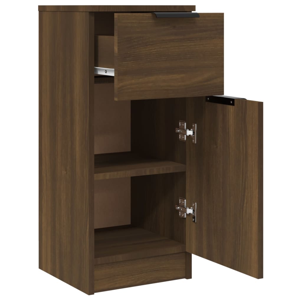 Senkit 2 kpl ruskea tammi 30x30x70 cm tekninen puu - Sisustajankoti.fi