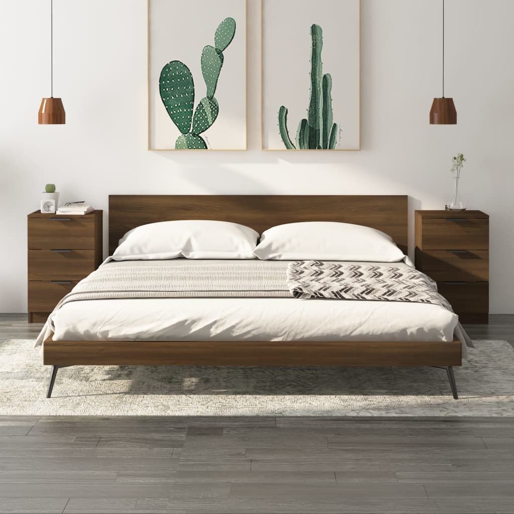 Yöpöydät 2 kpl ruskea tammi 40x36x65 cm - Sisustajankoti.fi