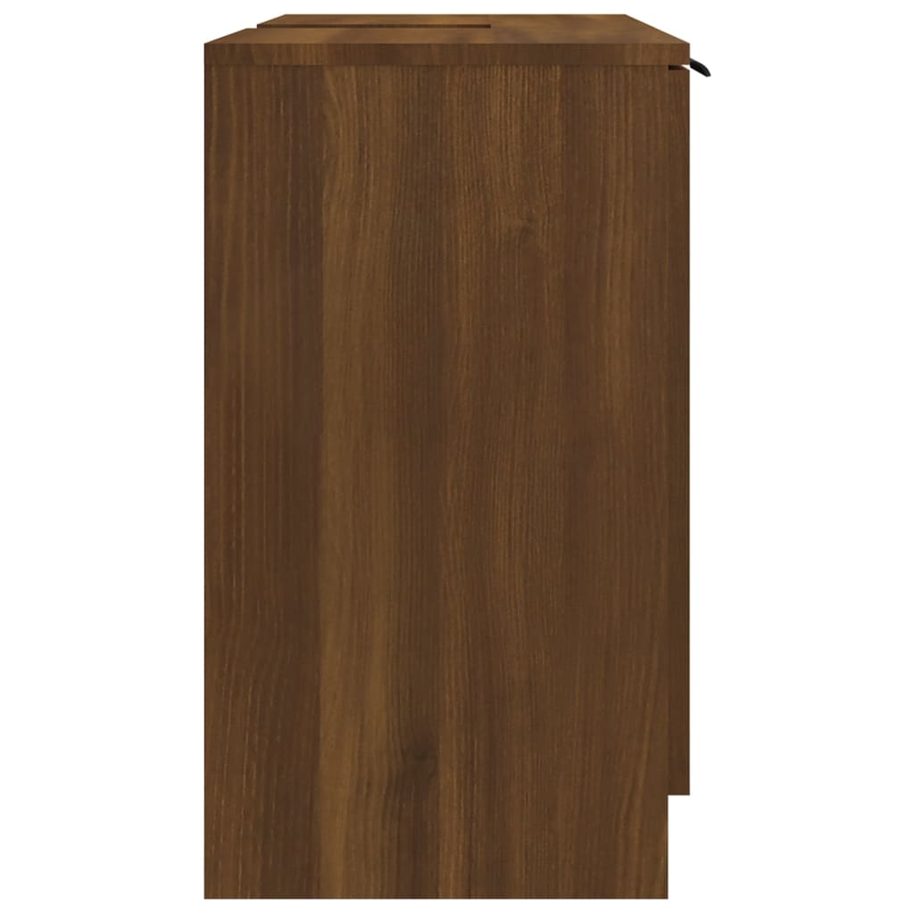 Kylpyhuoneen kaappi ruskea tammi 64,5x33,5x59 cm tekninen puu - Sisustajankoti.fi