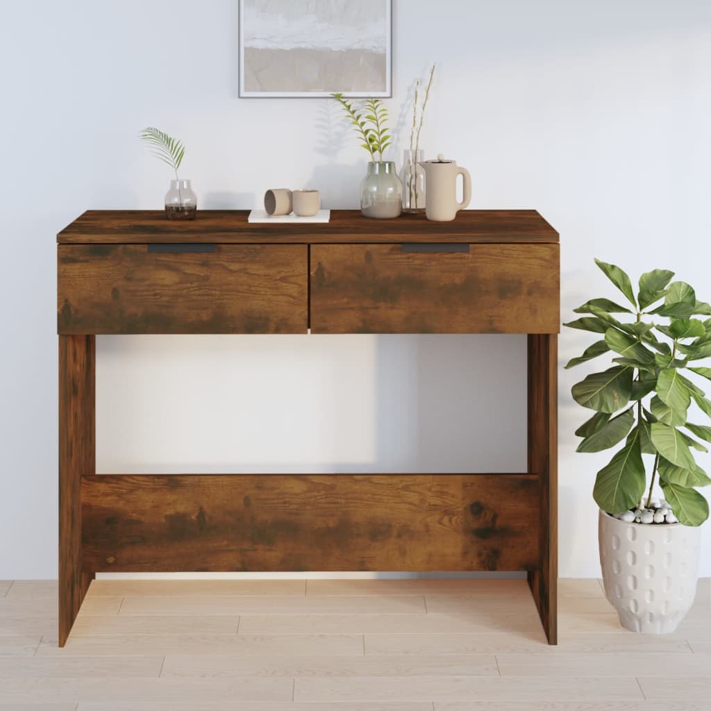 Konsolipöytä savutammi 90x36x75 cm tekninen puu - Sisustajankoti.fi