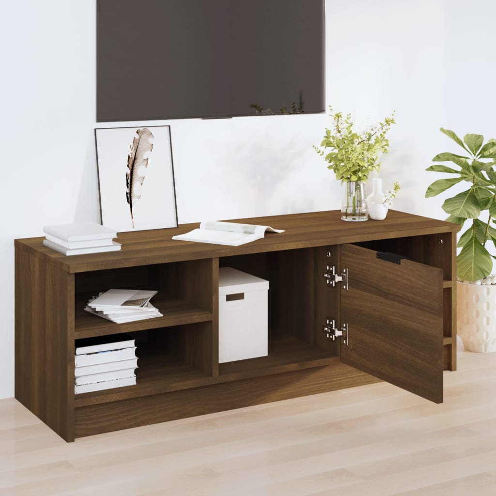 TV-taso ruskea tammi 102x35,5x36,5 cm tekninen puu - Sisustajankoti.fi