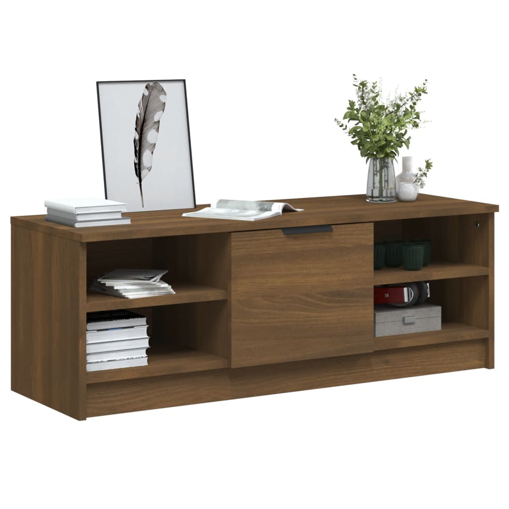 TV-taso ruskea tammi 102x35,5x36,5 cm tekninen puu - Sisustajankoti.fi
