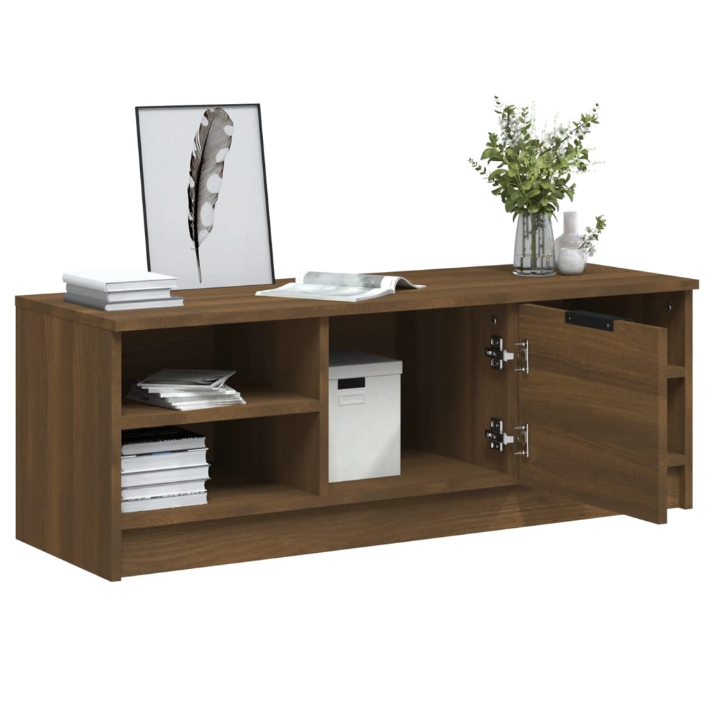 TV-taso ruskea tammi 102x35,5x36,5 cm tekninen puu - Sisustajankoti.fi
