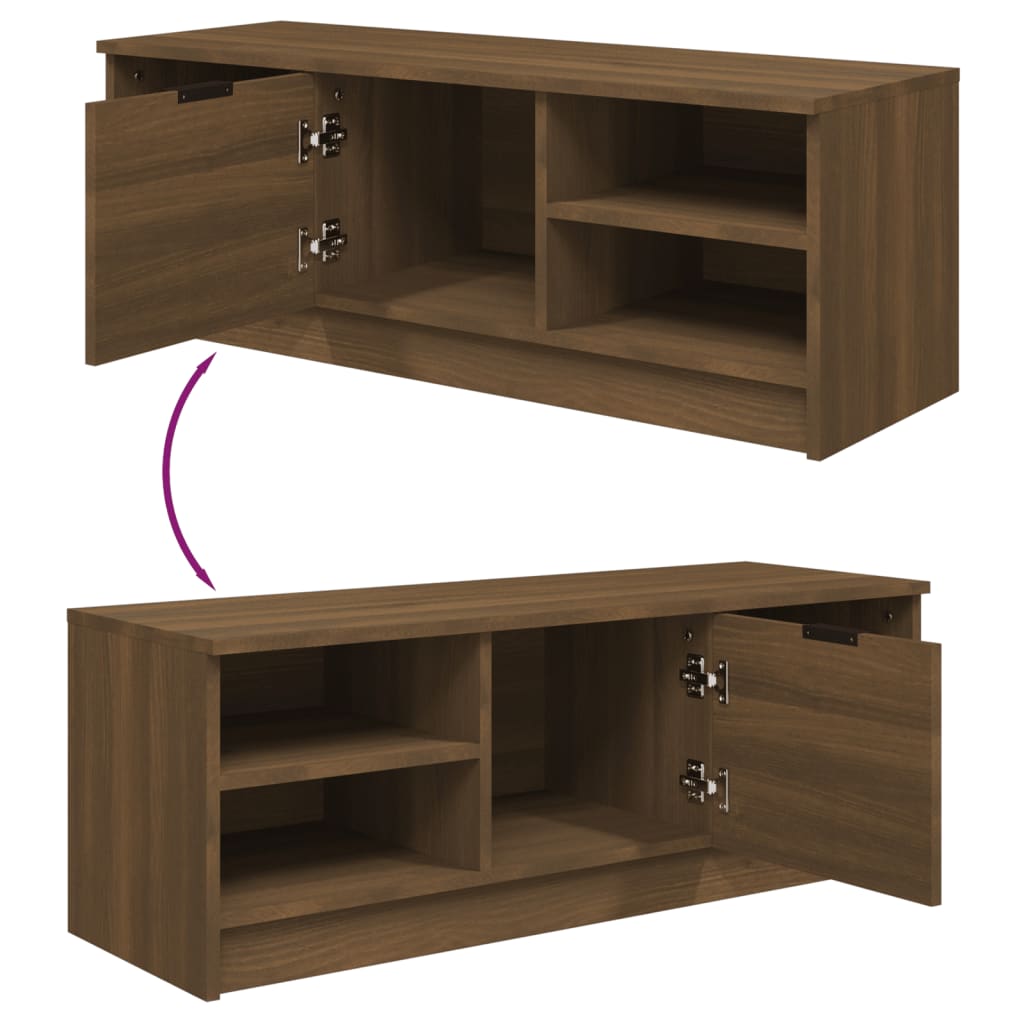 TV-taso ruskea tammi 102x35,5x36,5 cm tekninen puu - Sisustajankoti.fi