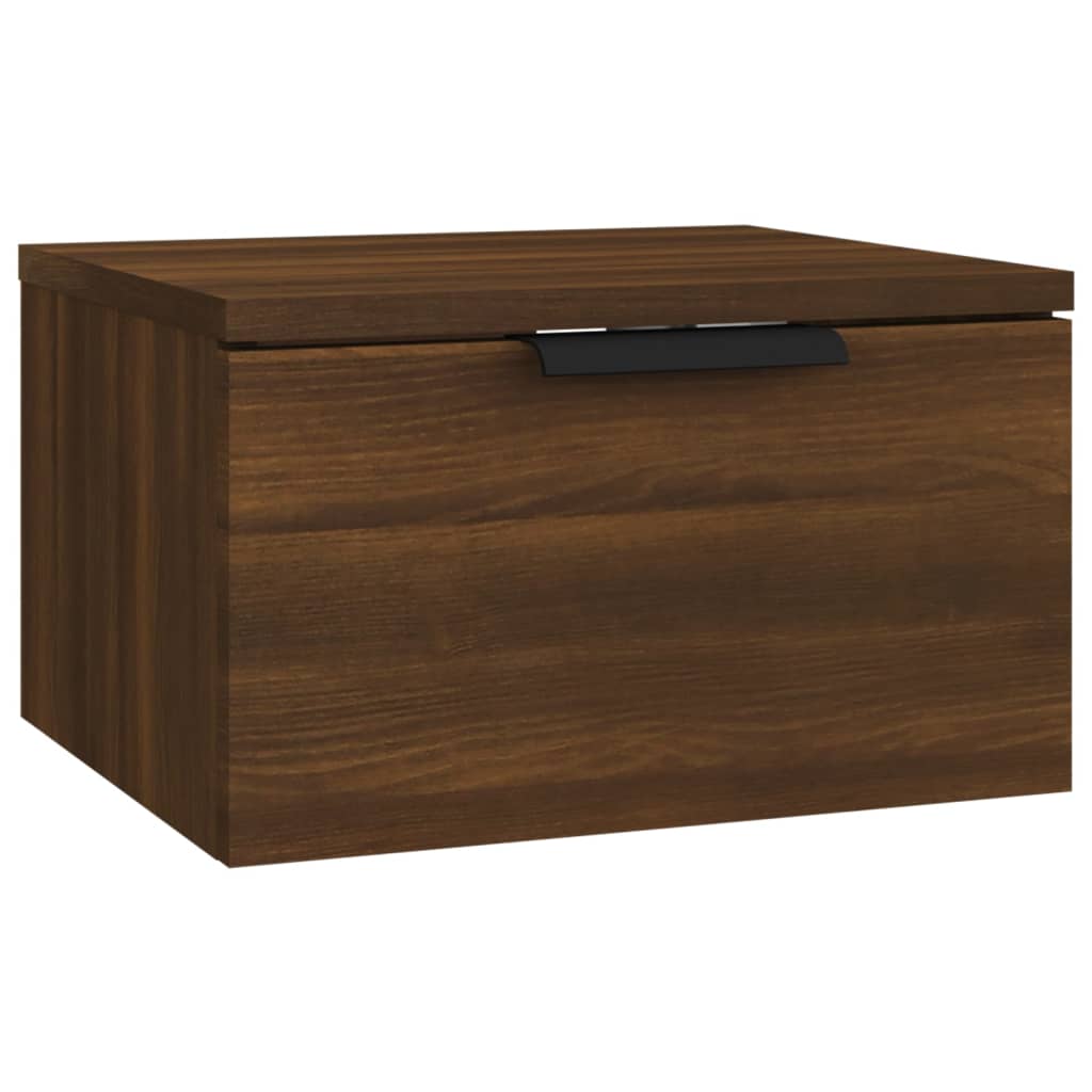 Seinäkiinnitettävät yöpöydät 2 kpl ruskea tammi 34x30x20 cm - Sisustajankoti.fi