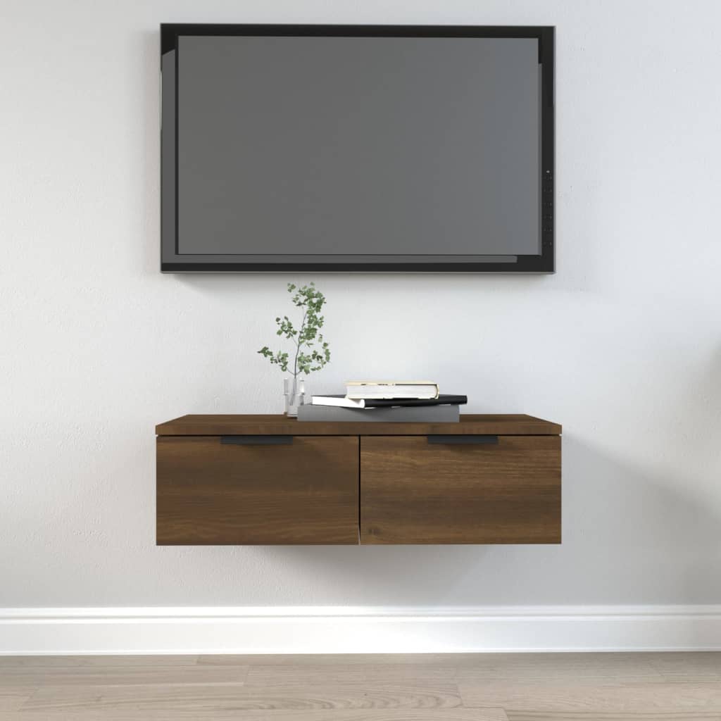 Seinäkaappi ruskea tammi 68x30x20 cm tekninen puu - Sisustajankoti.fi