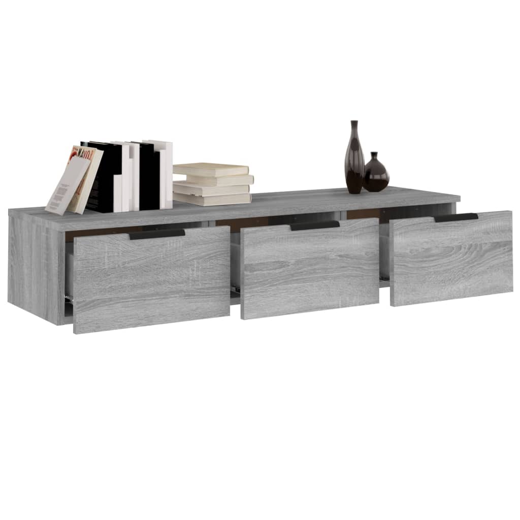 Seinäkaappi harmaa Sonoma 102x30x20 cm tekninen puu - Sisustajankoti.fi