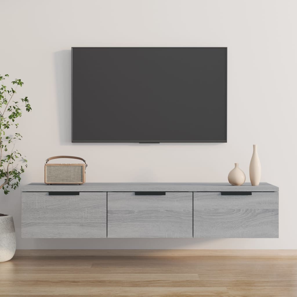 Seinäkaappi harmaa Sonoma 102x30x20 cm tekninen puu - Sisustajankoti.fi