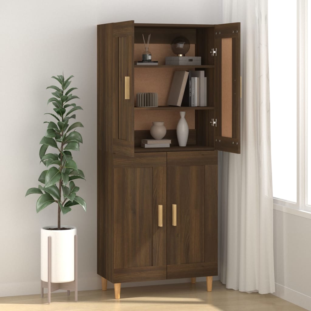 Senkki ruskea tammi 69,5x34x90 cm tekninen puu - Sisustajankoti.fi