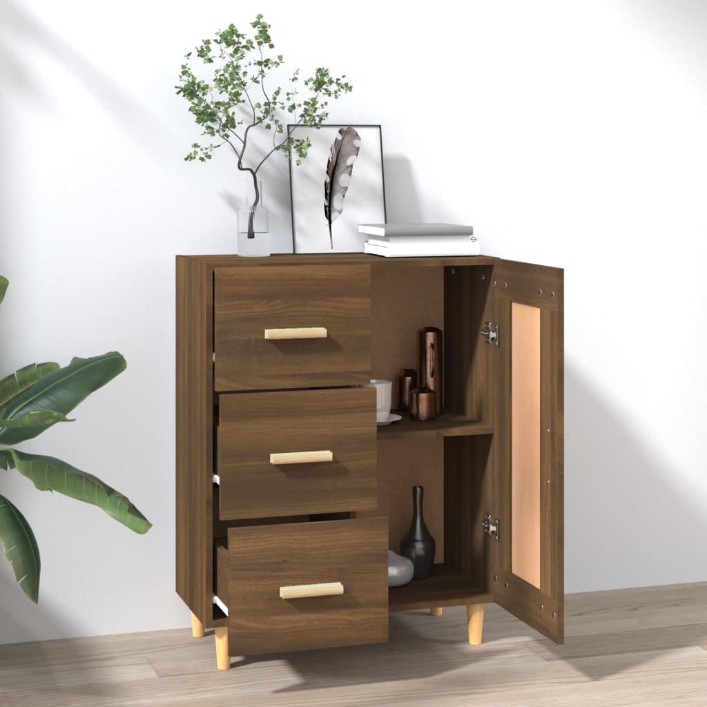 Senkki ruskea tammi 69,5x34x90 cm tekninen puu - Sisustajankoti.fi