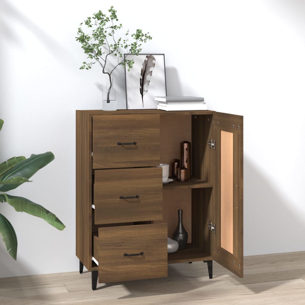 Senkki ruskea tammi 69,5x34x90 cm tekninen puu - Sisustajankoti.fi