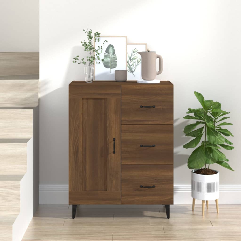 Senkki ruskea tammi 69,5x34x90 cm tekninen puu - Sisustajankoti.fi