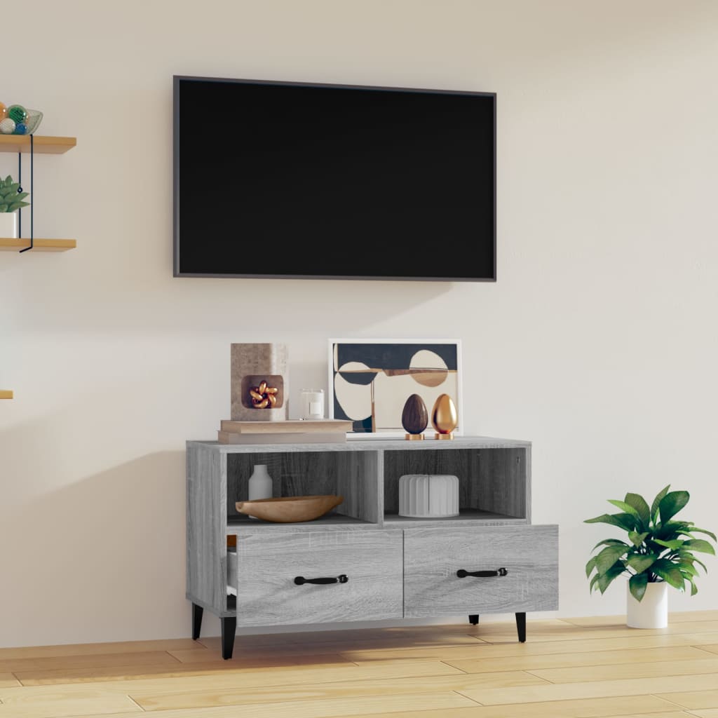 TV-taso harmaa Sonoma 80x36x50 cm tekninen puu - Sisustajankoti.fi