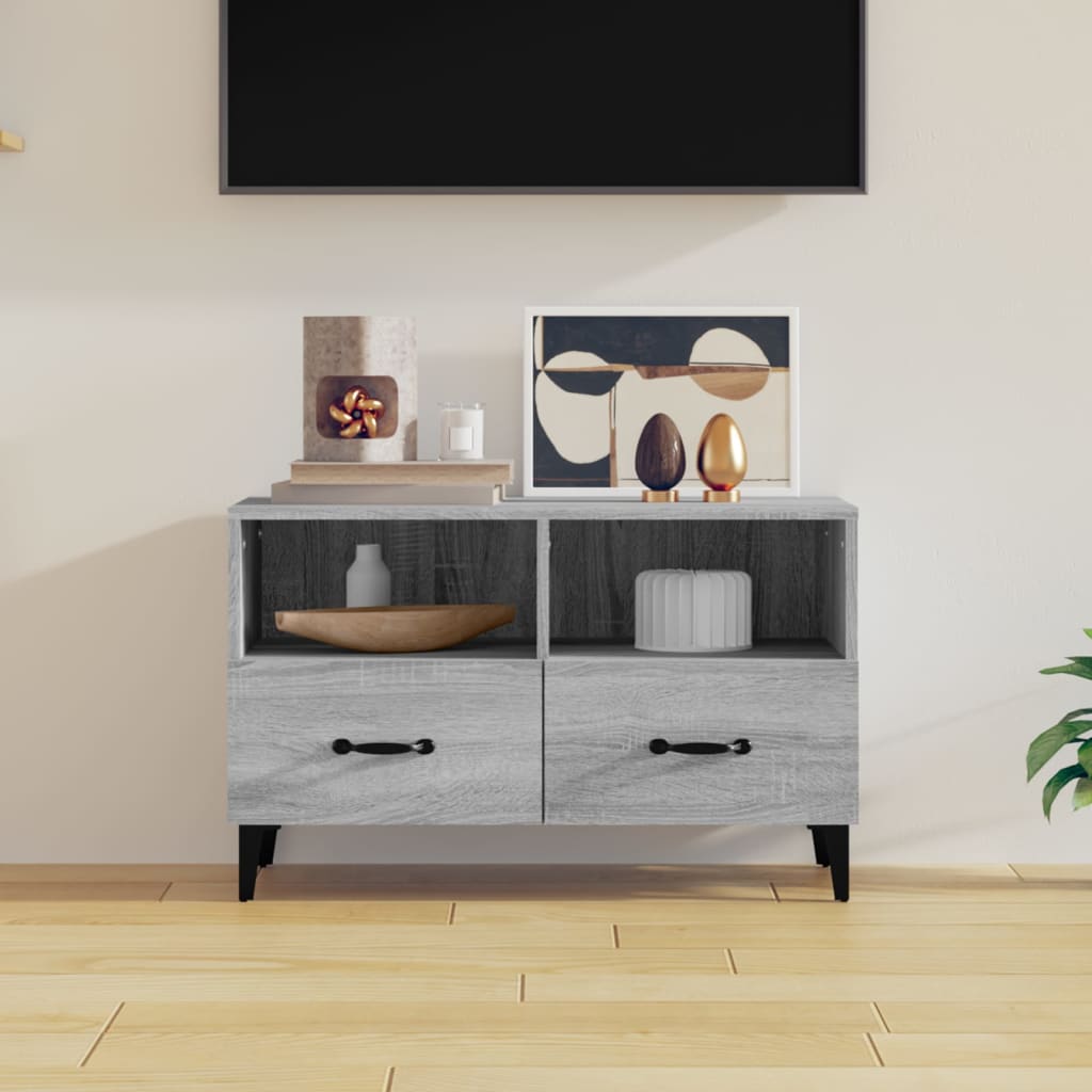 TV-taso harmaa Sonoma 80x36x50 cm tekninen puu - Sisustajankoti.fi