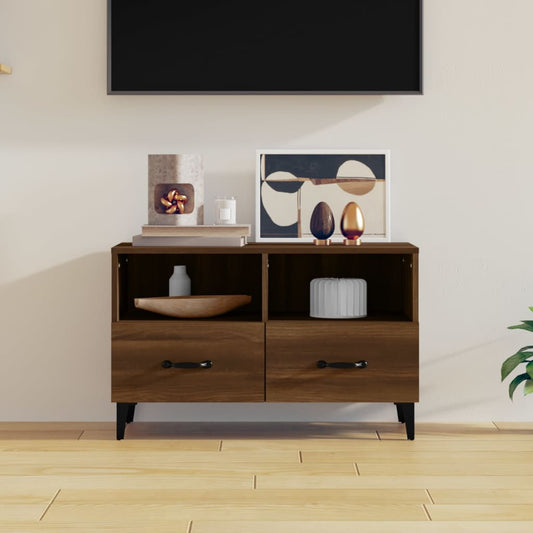 TV-taso ruskea tammi 80x36x50 cm tekninen puu - Sisustajankoti.fi