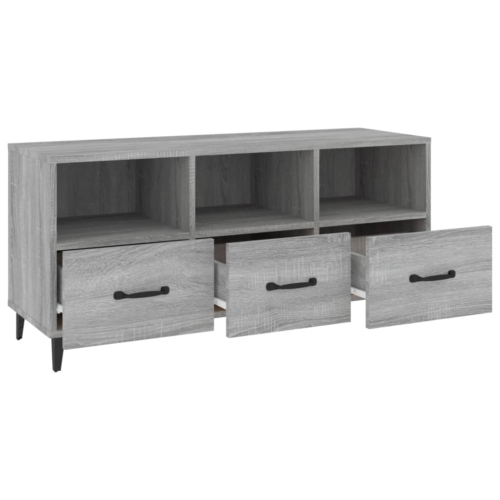 TV-taso harmaa Sonoma 102x35x50 cm tekninen puu - Sisustajankoti.fi