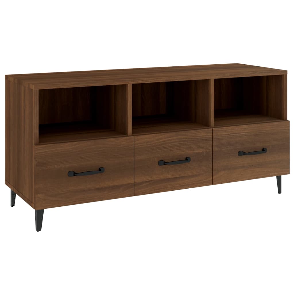 TV-taso ruskea tammi 102x35x50 cm tekninen puu - Sisustajankoti.fi