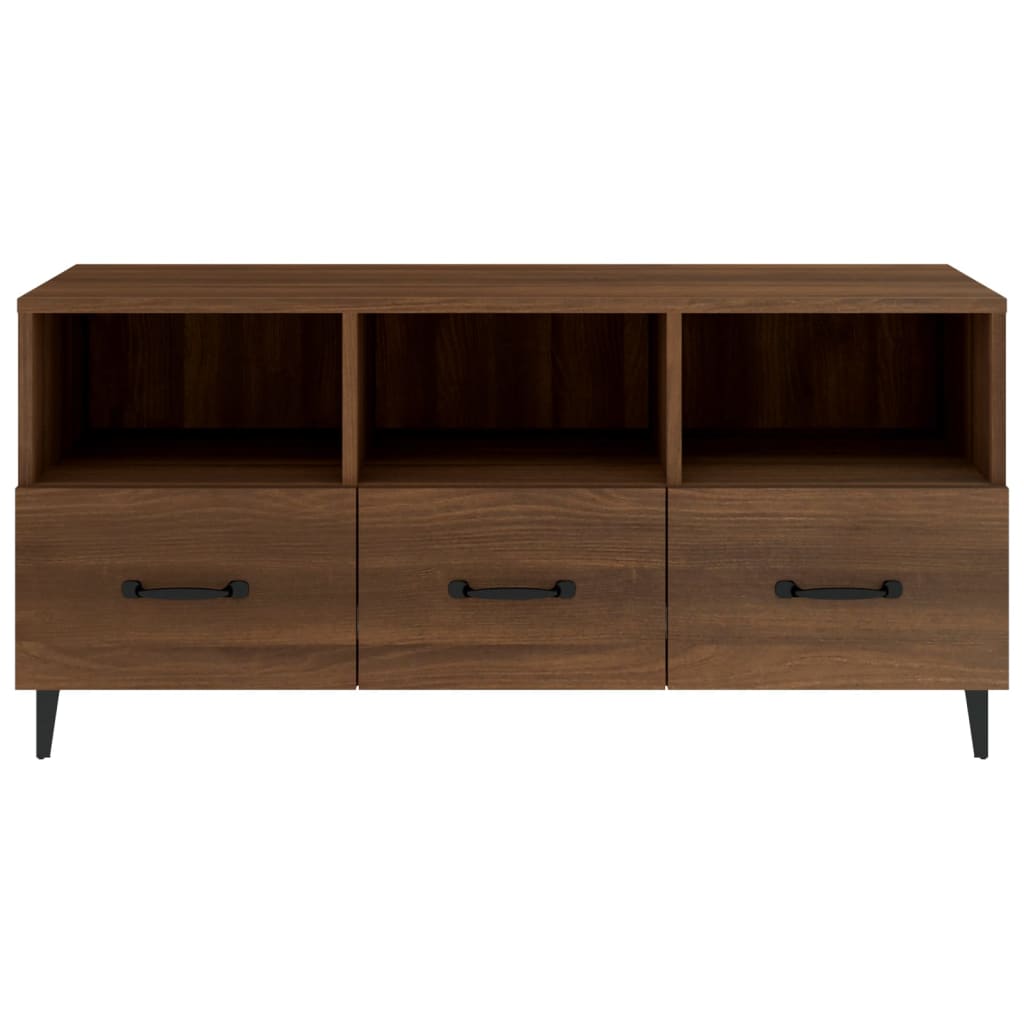 TV-taso ruskea tammi 102x35x50 cm tekninen puu - Sisustajankoti.fi