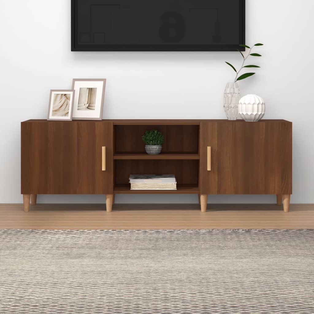 TV-taso ruskea tammi 150x30x50 cm tekninen puu - Sisustajankoti.fi