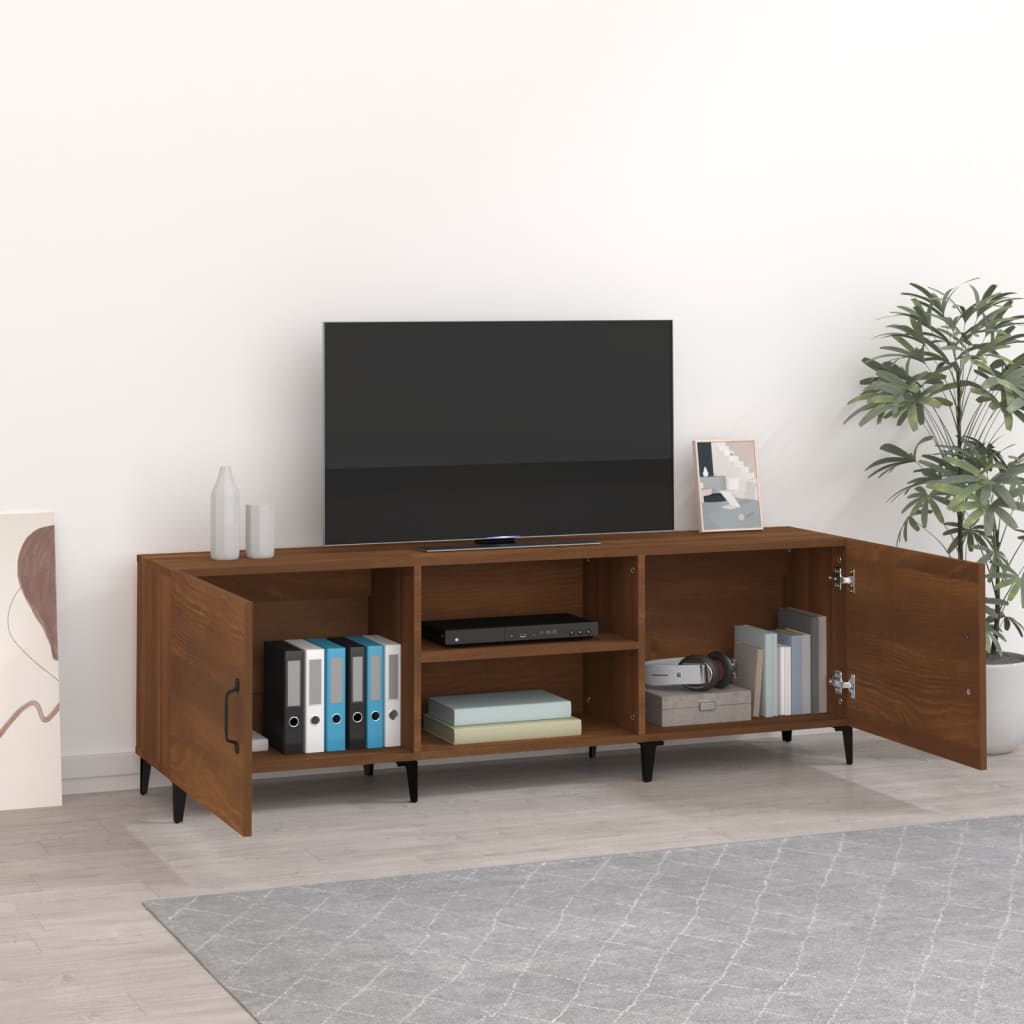 TV-taso ruskea tammi 150x30x50 cm tekninen puu - Sisustajankoti.fi