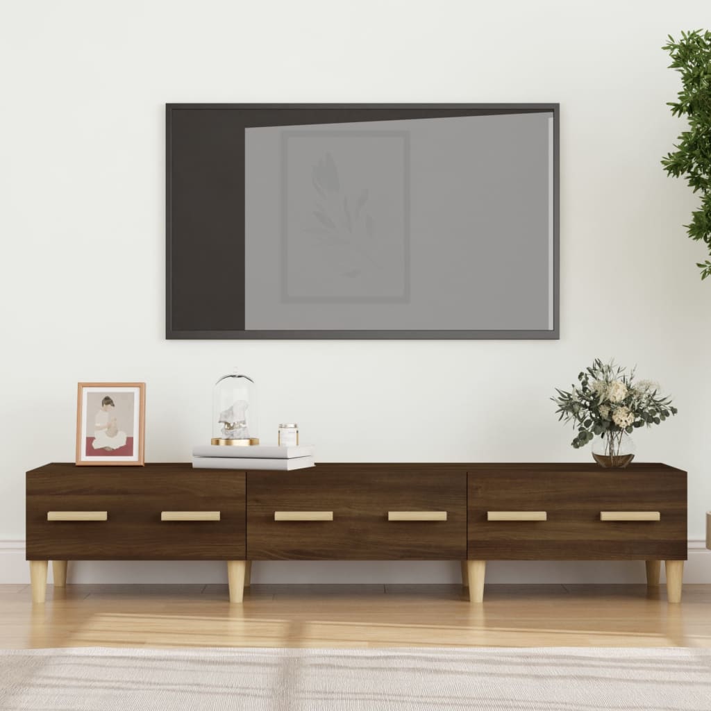 TV-taso ruskea tammi 150x34,5x30 cm tekninen puu - Sisustajankoti.fi