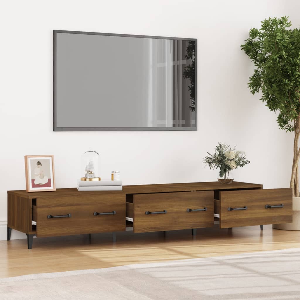 TV-taso ruskea tammi 150x34,5x30 cm tekninen puu - Sisustajankoti.fi