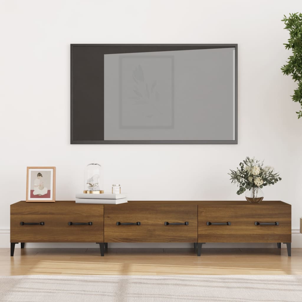 TV-taso ruskea tammi 150x34,5x30 cm tekninen puu - Sisustajankoti.fi