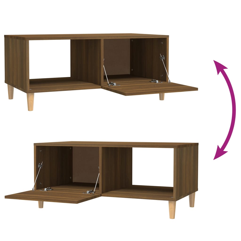 Sohvapöytä ruskea tammi 89,5x50x40 cm tekninen puu - Sisustajankoti.fi