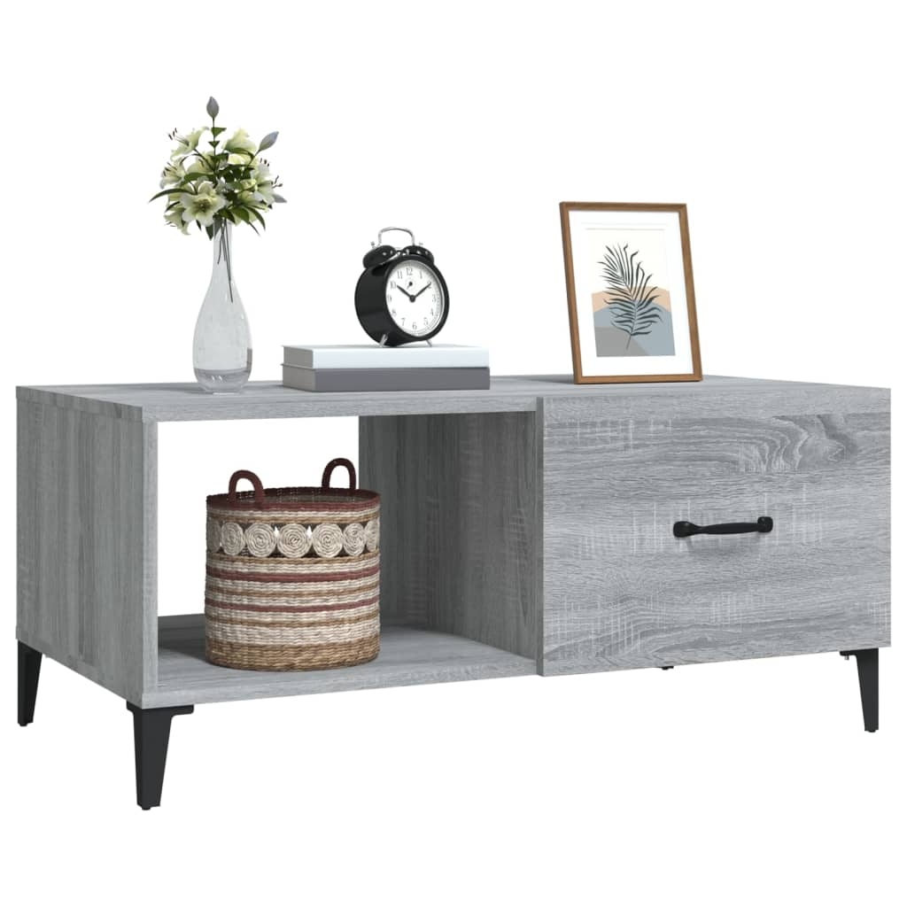 Sohvapöytä harmaa Sonoma 90x50x40 cm tekninen puu - Sisustajankoti.fi