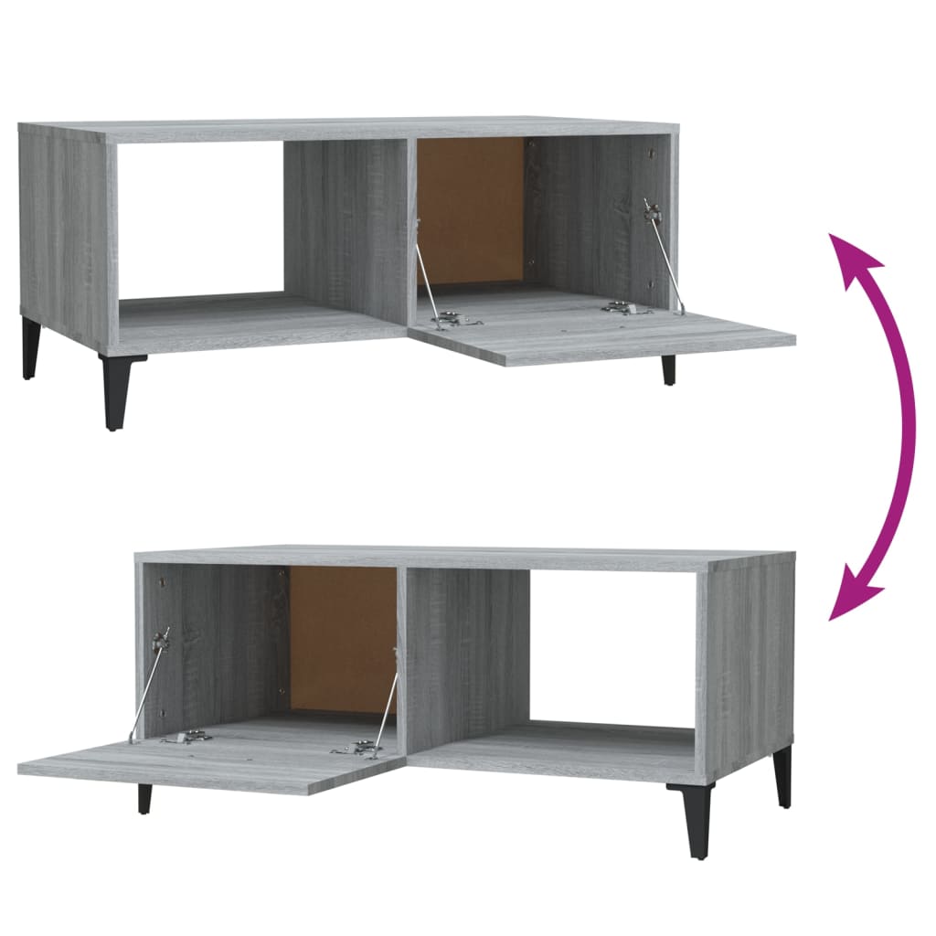 Sohvapöytä harmaa Sonoma 90x50x40 cm tekninen puu - Sisustajankoti.fi