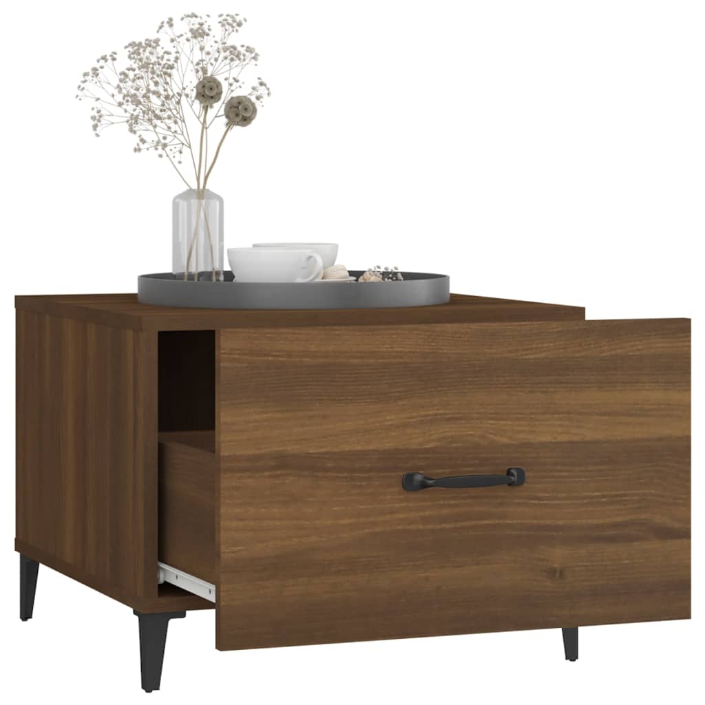 Sohvapöydät metallijaloilla 2 kpl ruskea tammi 50x50x40 cm - Sisustajankoti.fi