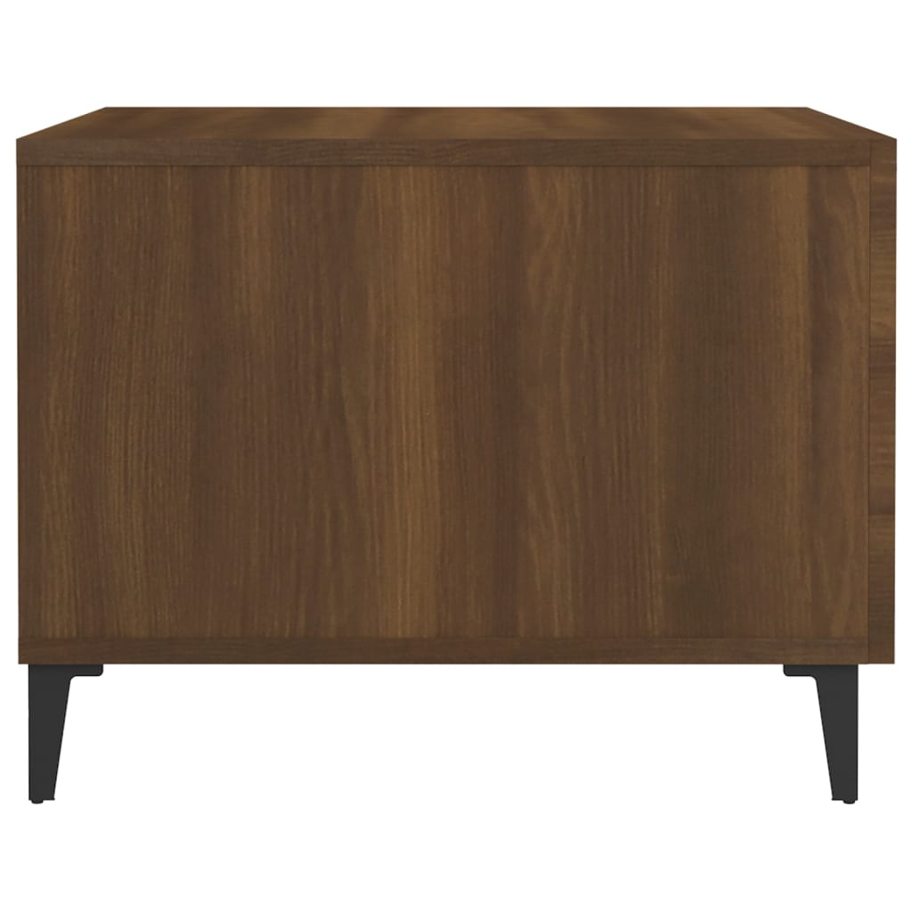 Sohvapöydät metallijaloilla 2 kpl ruskea tammi 50x50x40 cm - Sisustajankoti.fi