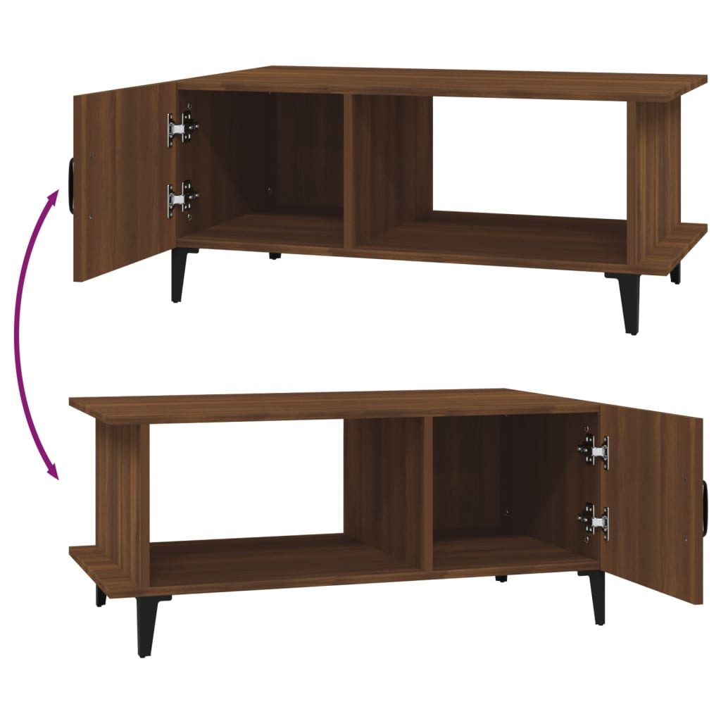 Sohvapöytä ruskea tammi 90x50x40 cm tekninen puu - Sisustajankoti.fi