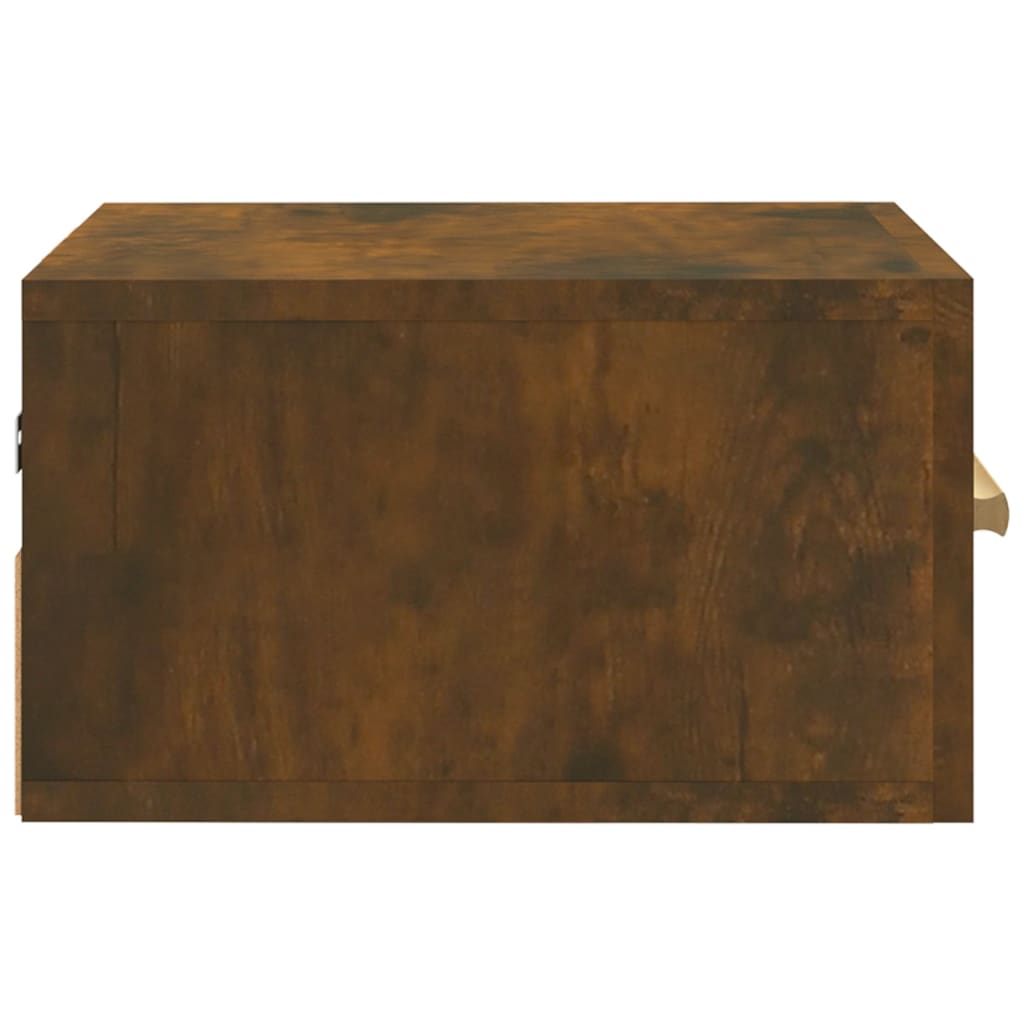Seinäkiinnitettävät yöpöydät 2 kpl savutammi 35x35x20 cm - Sisustajankoti.fi