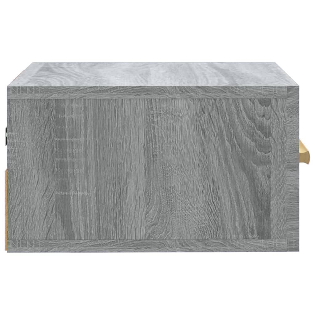 Seinäkiinnitettävät yöpöydät 2 kpl harmaa Sonoma 35x35x20 cm - Sisustajankoti.fi