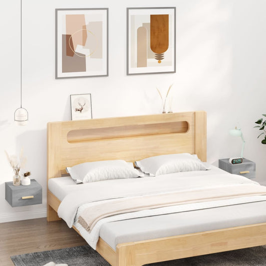 Seinäkiinnitettävät yöpöydät 2 kpl harmaa Sonoma 35x35x20 cm - Sisustajankoti.fi