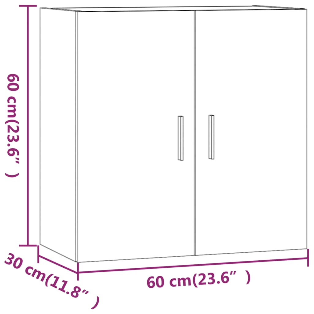 TV-seinäkaappi ruskea tammi 60x30x60 cm tekninen puu - Sisustajankoti.fi