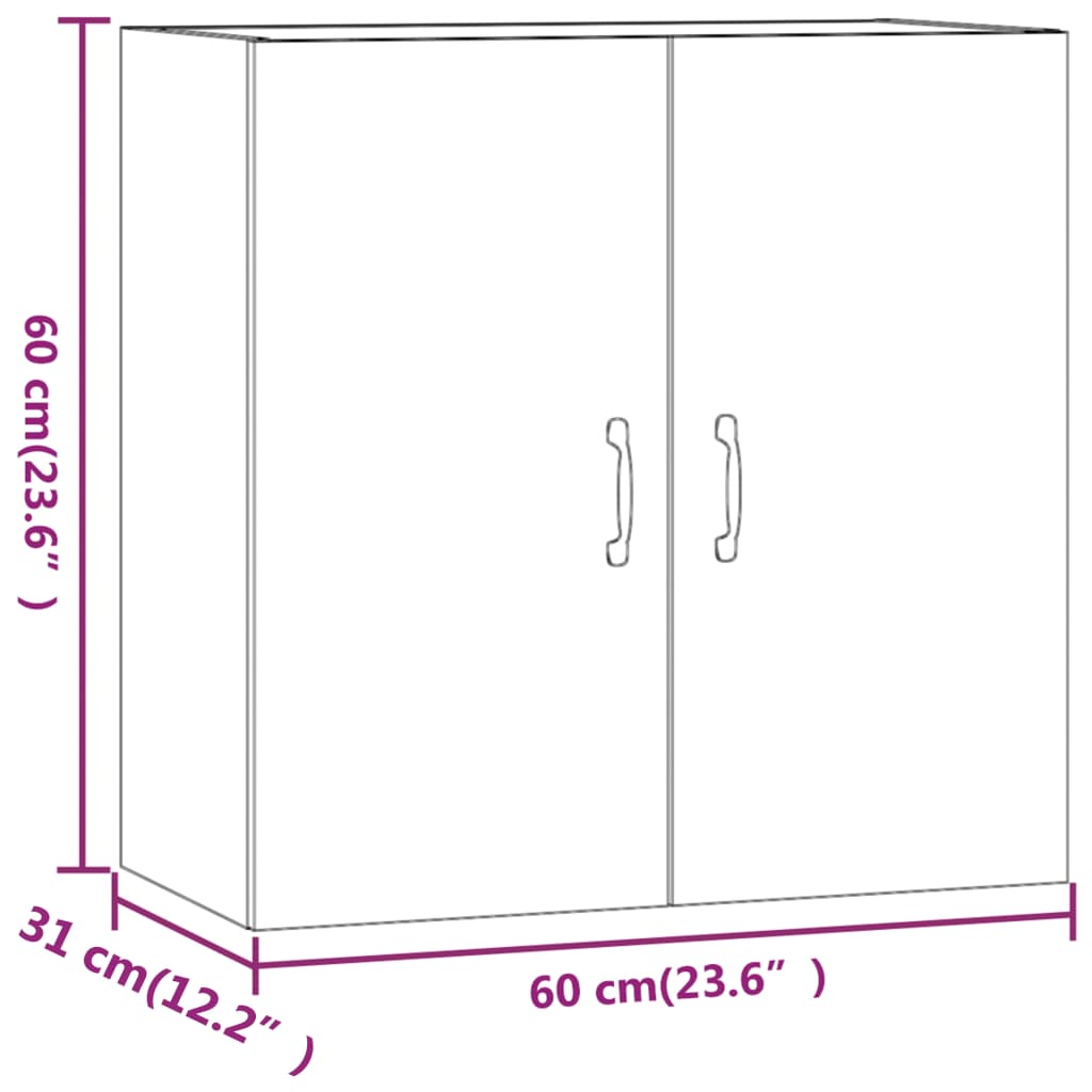 TV-seinäkaappi ruskea tammi 60x31x60 cm tekninen puu - Sisustajankoti.fi