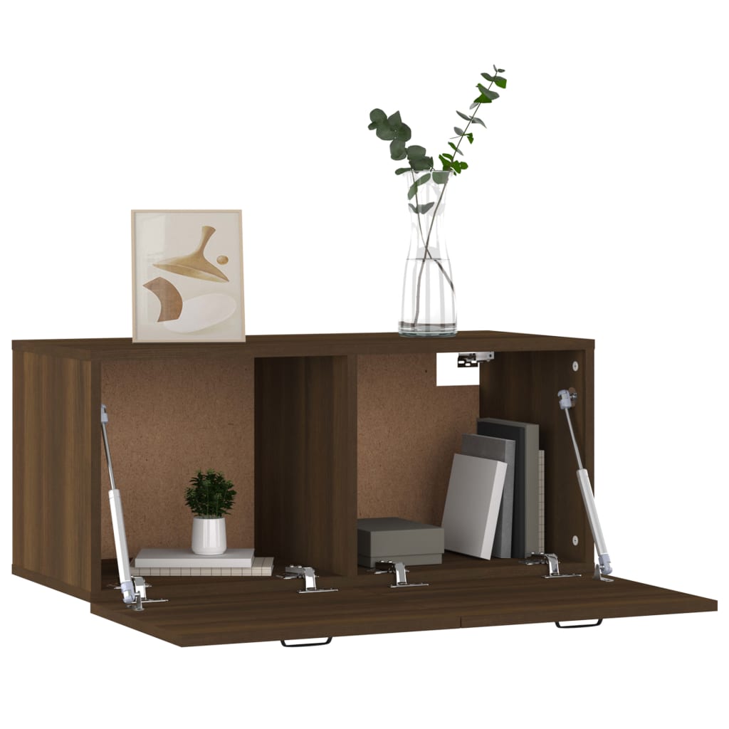 Seinäkaappi ruskea tammi 80x35x36,5 cm tekninen puu - Sisustajankoti.fi