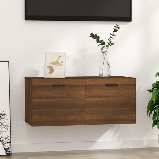 Seinäkaappi ruskea tammi 80x35x36,5 cm tekninen puu - Sisustajankoti.fi